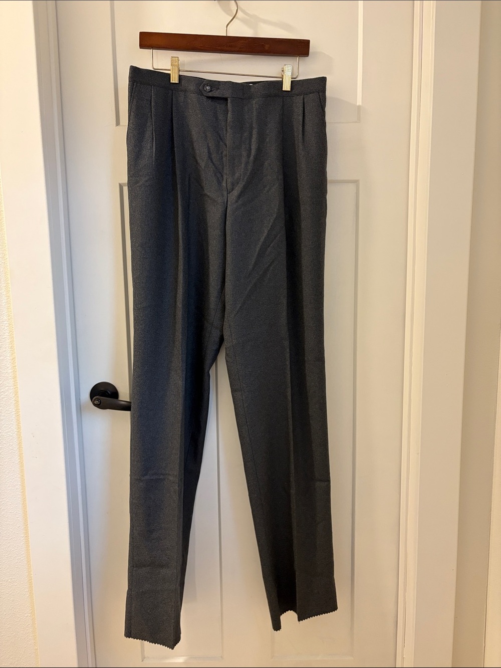 VTG Sansabelt Mint Edition 100% Wool Trousers Pants Gray Unhemmed Deadstock